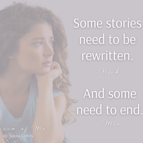 Graphic of a man and woman in love with a quote from Dream of Me by Selena Collins overlayed